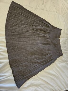 Talbots Pleated A-Line Knit Skirt in Charcoal